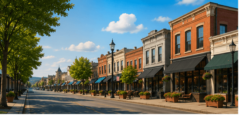 Main street storefronts